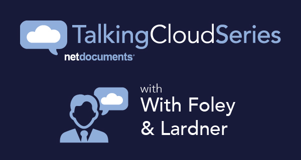 Graphic with two clouds and a person icons with the interview title overlayed.