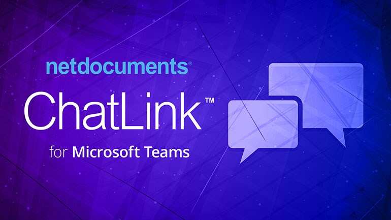 Graphic for NetDocuments Chatlink Integration included in the PLAN solution.