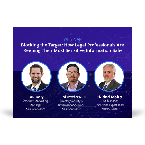 Graphic for webinar event hosted by NetDocuments 