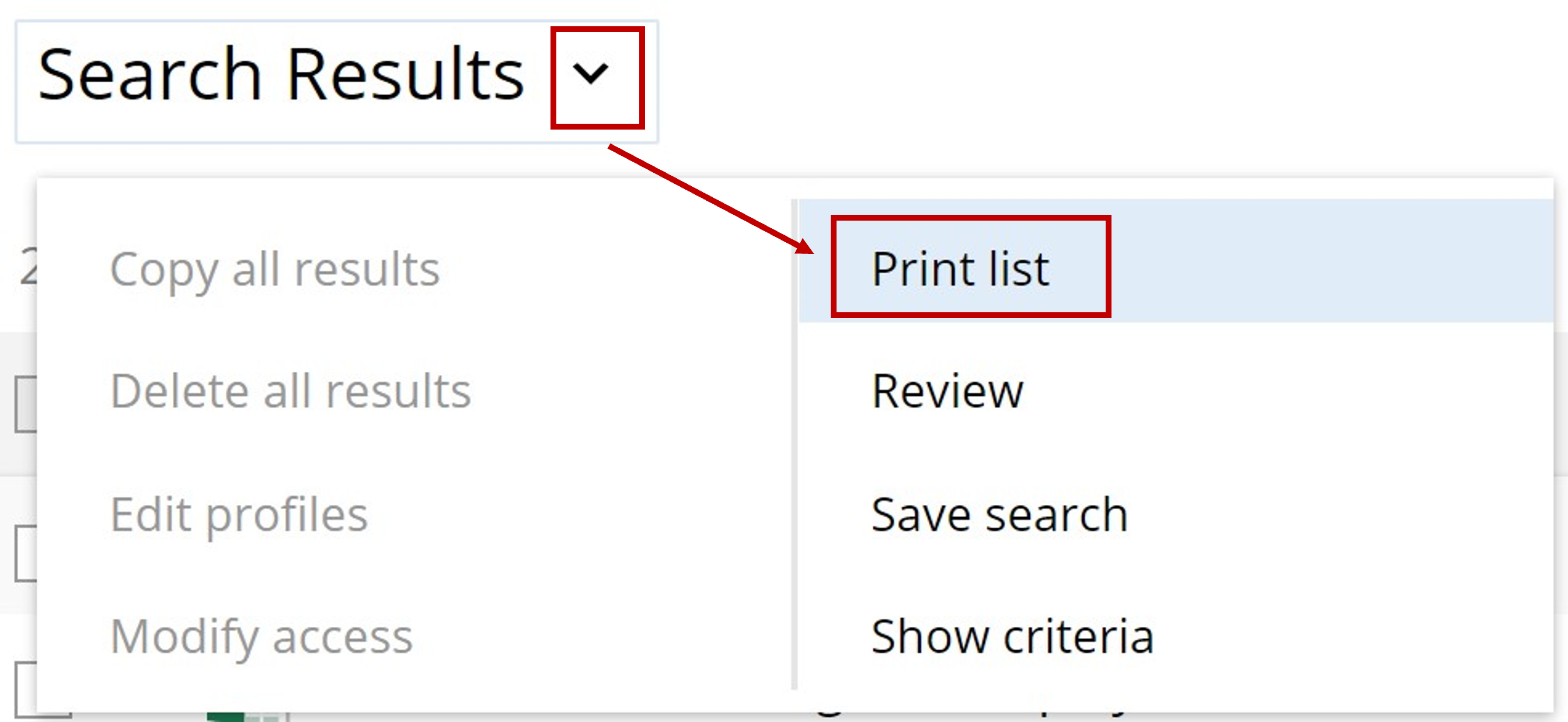 search results print list screencapture