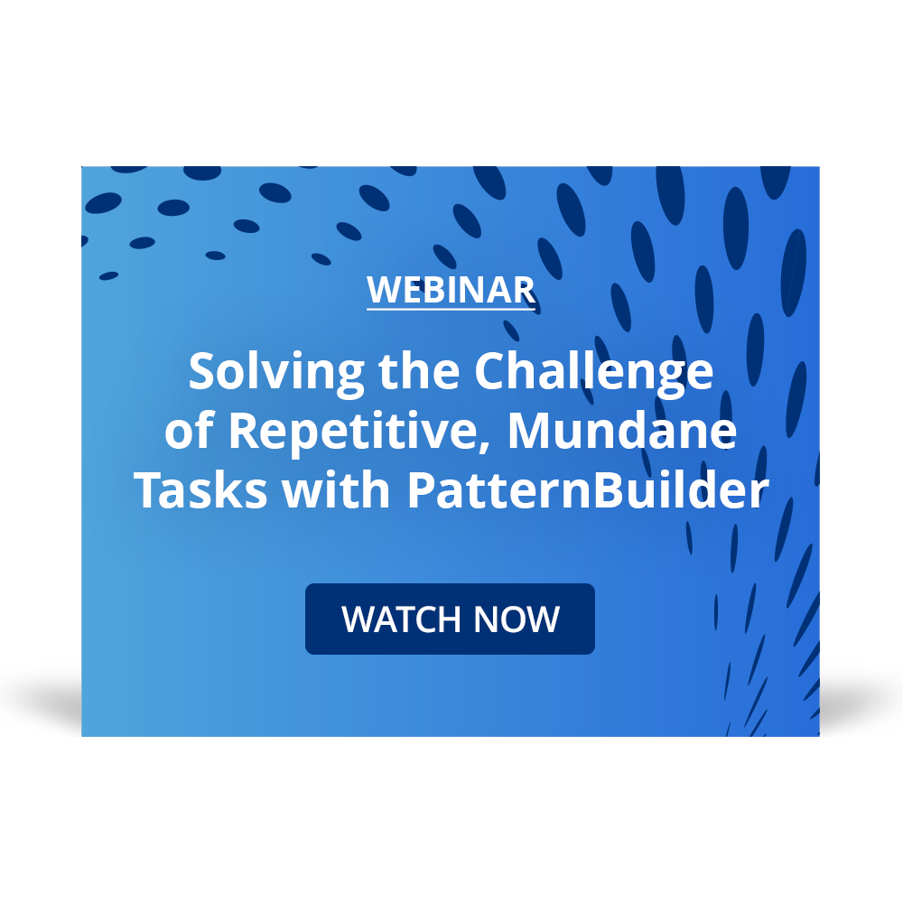 Graphic for webinar event hosted by NetDocuments on August 31st, 2022 discussing the new NetDocuments Automation tool PatternBuilder.