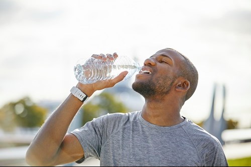 Man Drinking water