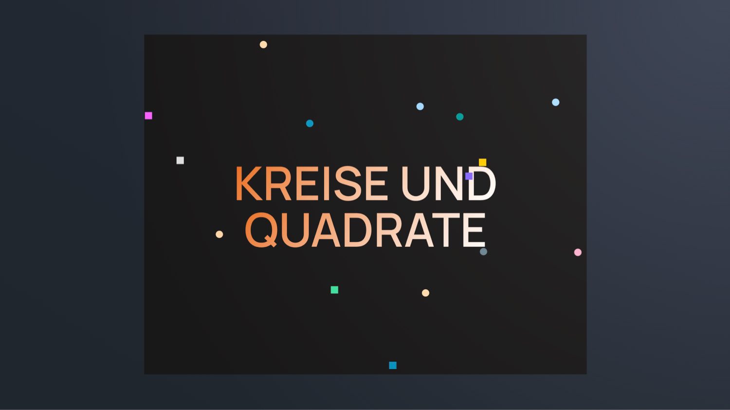 Kleine Kreise und Rechtecke willkürlich auf der Website verteilen