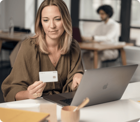 Woman looking at ramp card