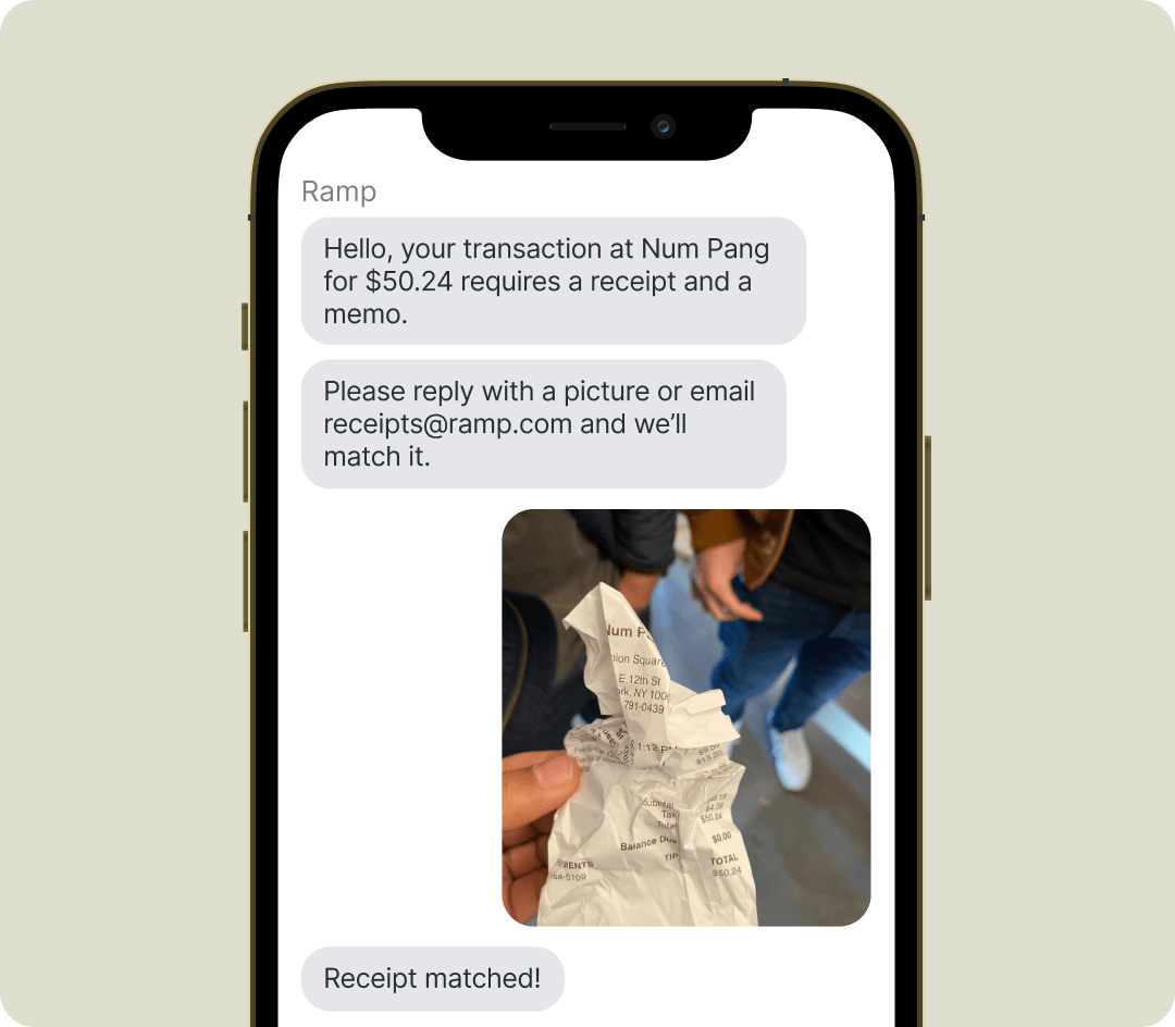 Ramp's texting integration on phone