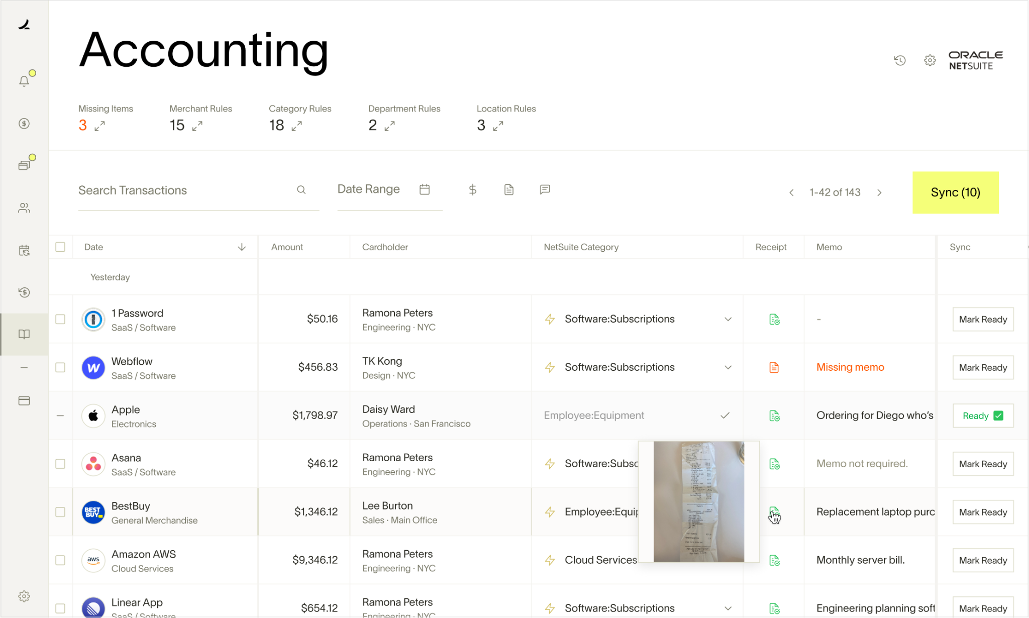 NetSuite integration with Ramp