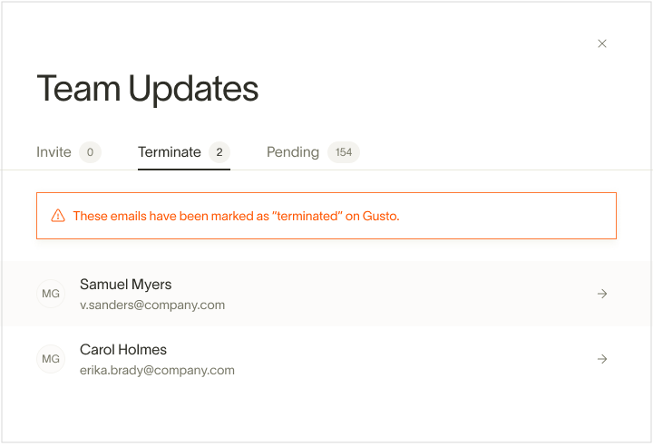 Ramp HRIS terminated users