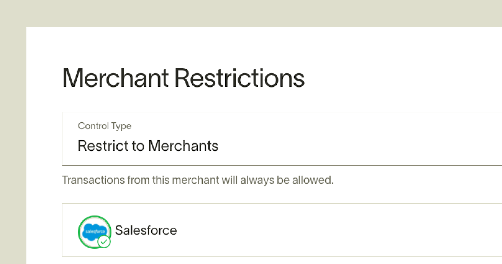 Ramp merchant restrictions example