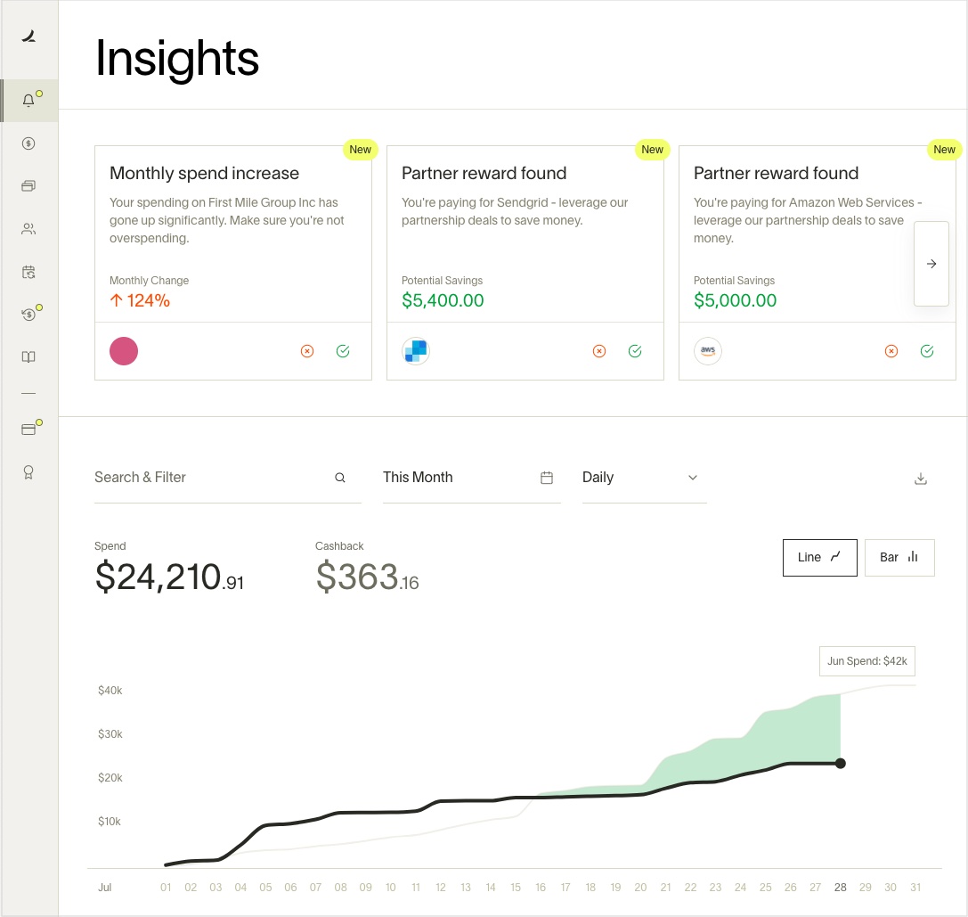 Automated savings insights surfaced on Ramp