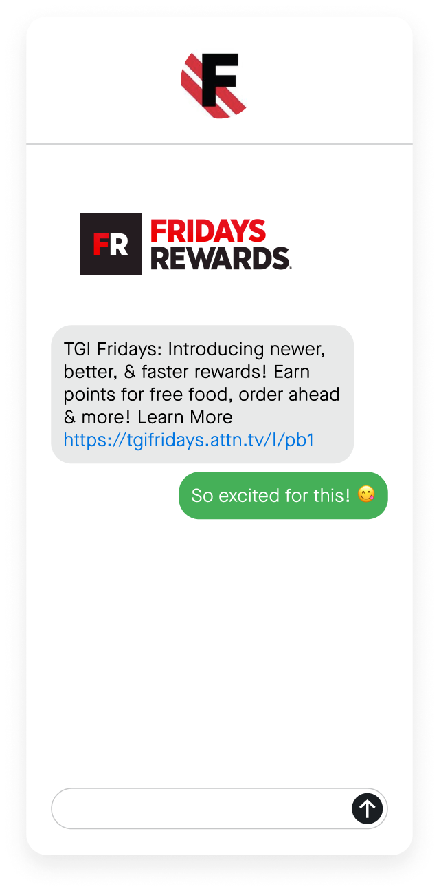 tgi fridays text message phone
