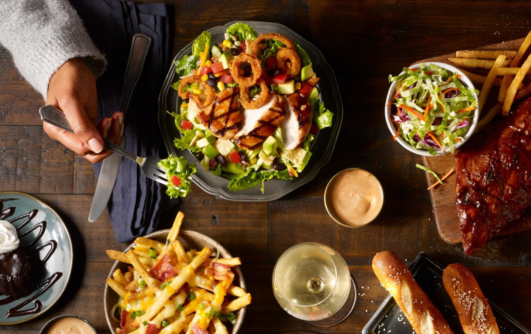 TGI Friday's table of food