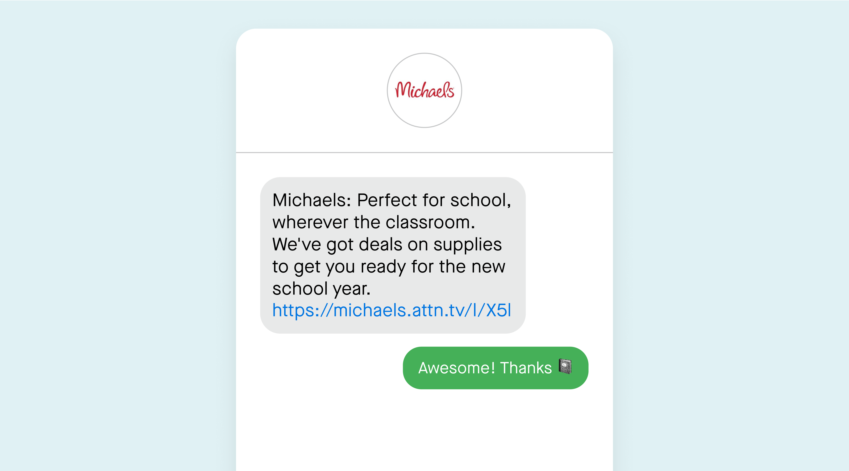 Michaels back-to-school sale