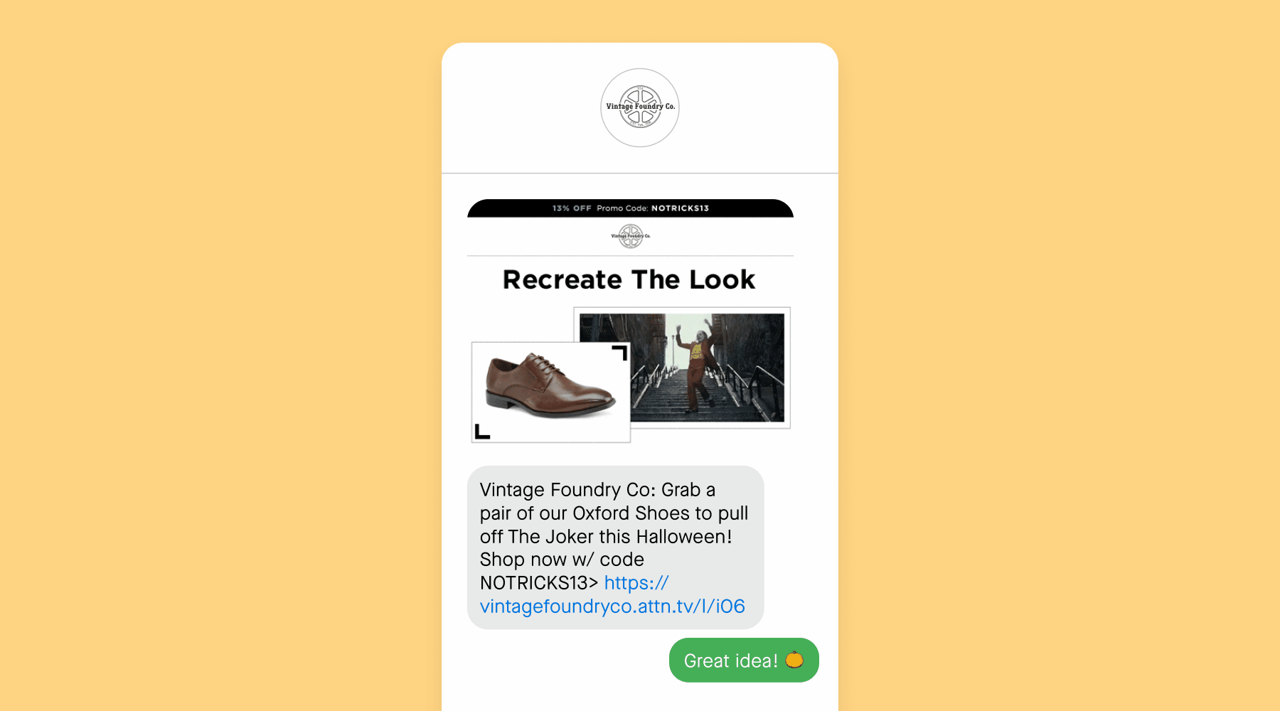 product recommendation text example