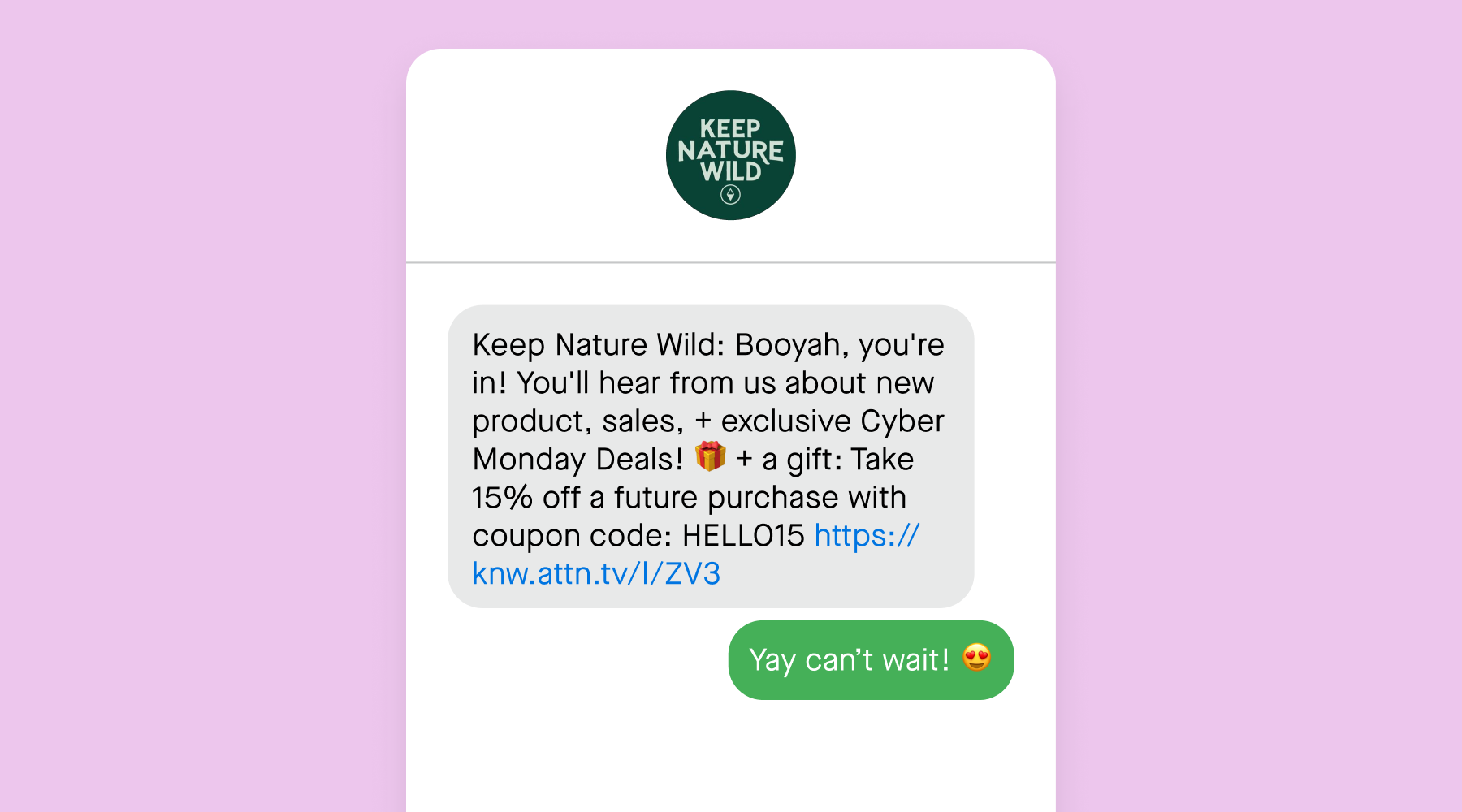 Keep nature wild cyber monday exclusive