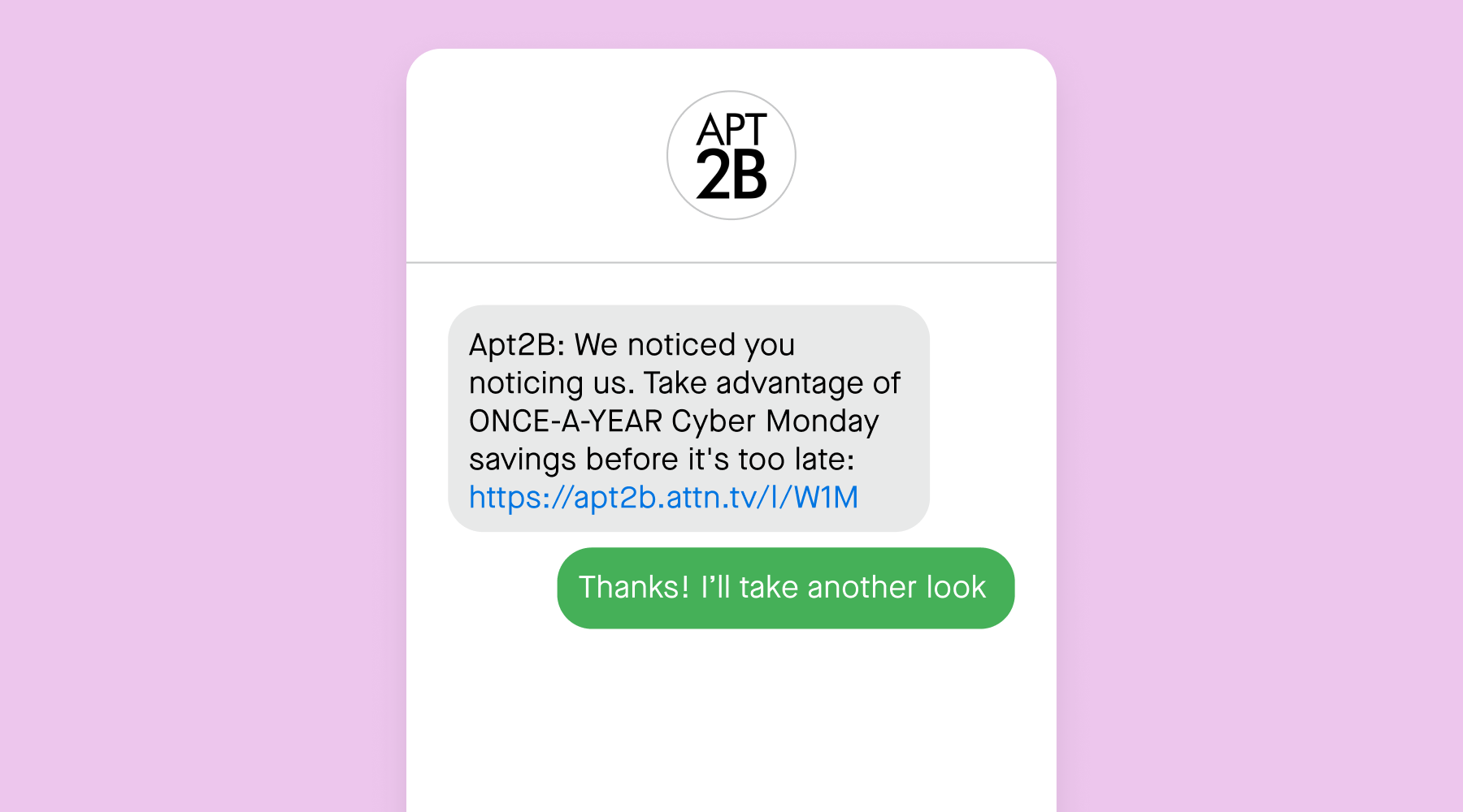 Apt2B cyber monday sale