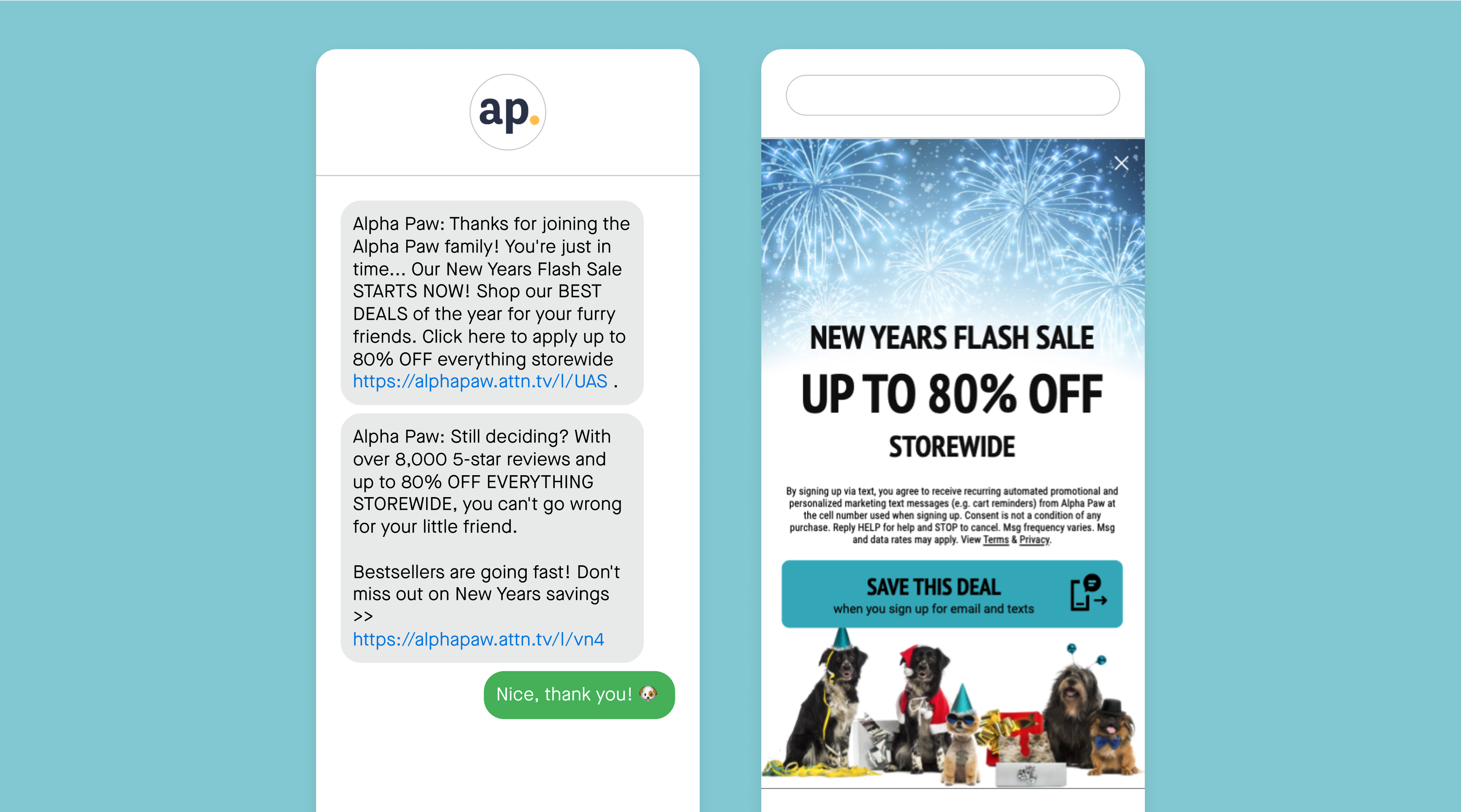 Alpha Paw text example