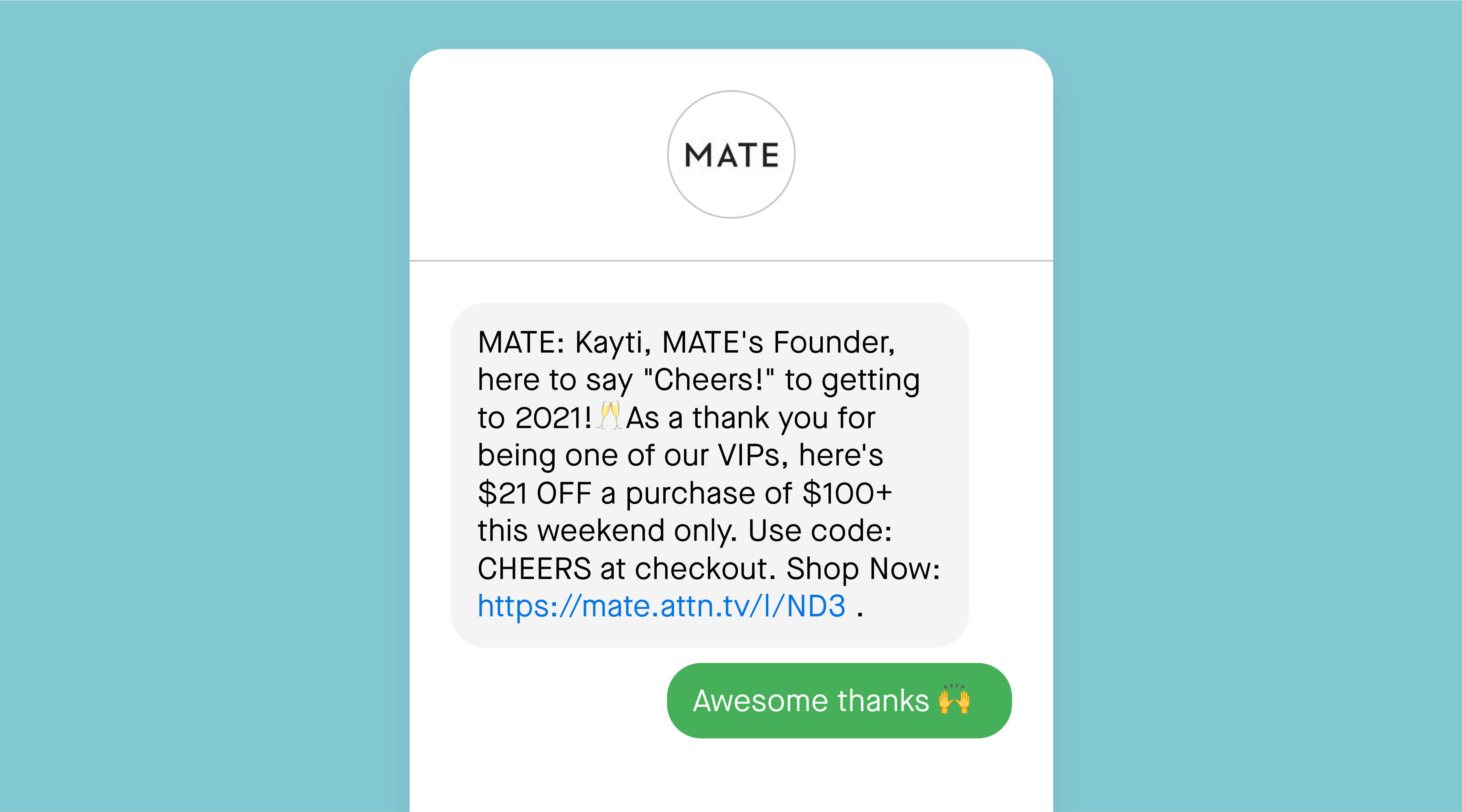 MATE the label text example