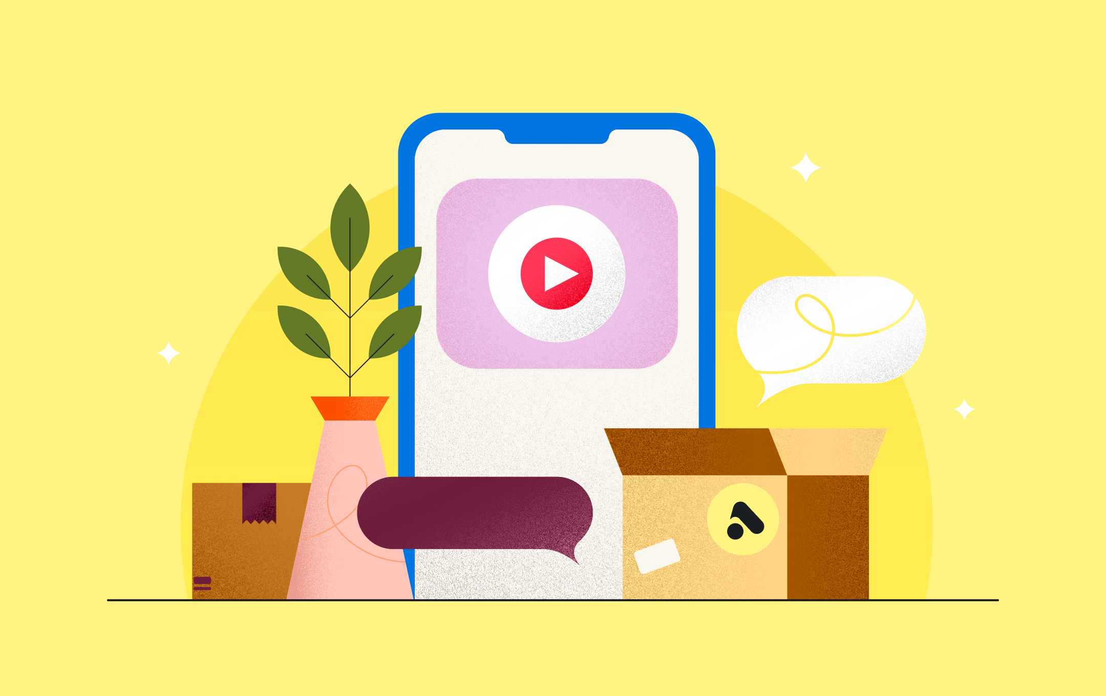 phone with video and text message