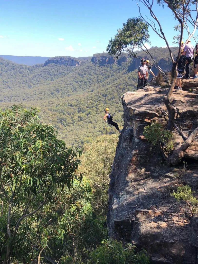 Publift Offsite abseiling in Leura