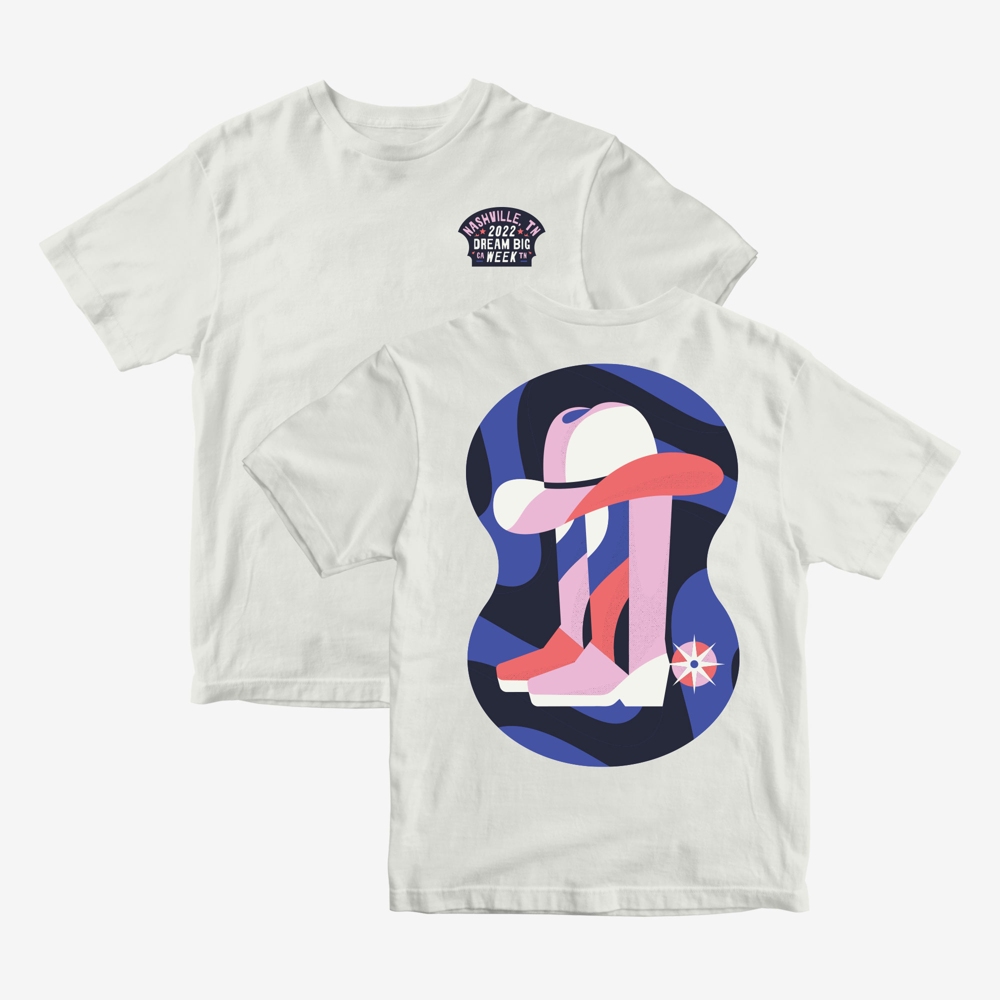 Crest designed with with retreat details — like the location and year — on the front left of the tee. We reckon you’ll also love the boots and hat graphic on the back, boasting a modern, colorful twist to a classic southern staple.