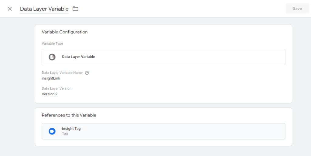 variable tag in GTM