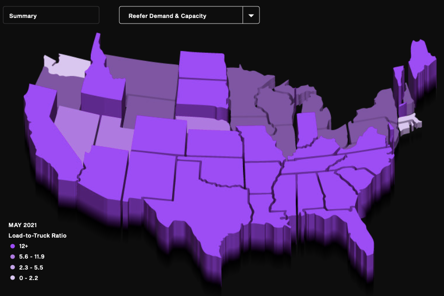 Stylized 3D map of the United States