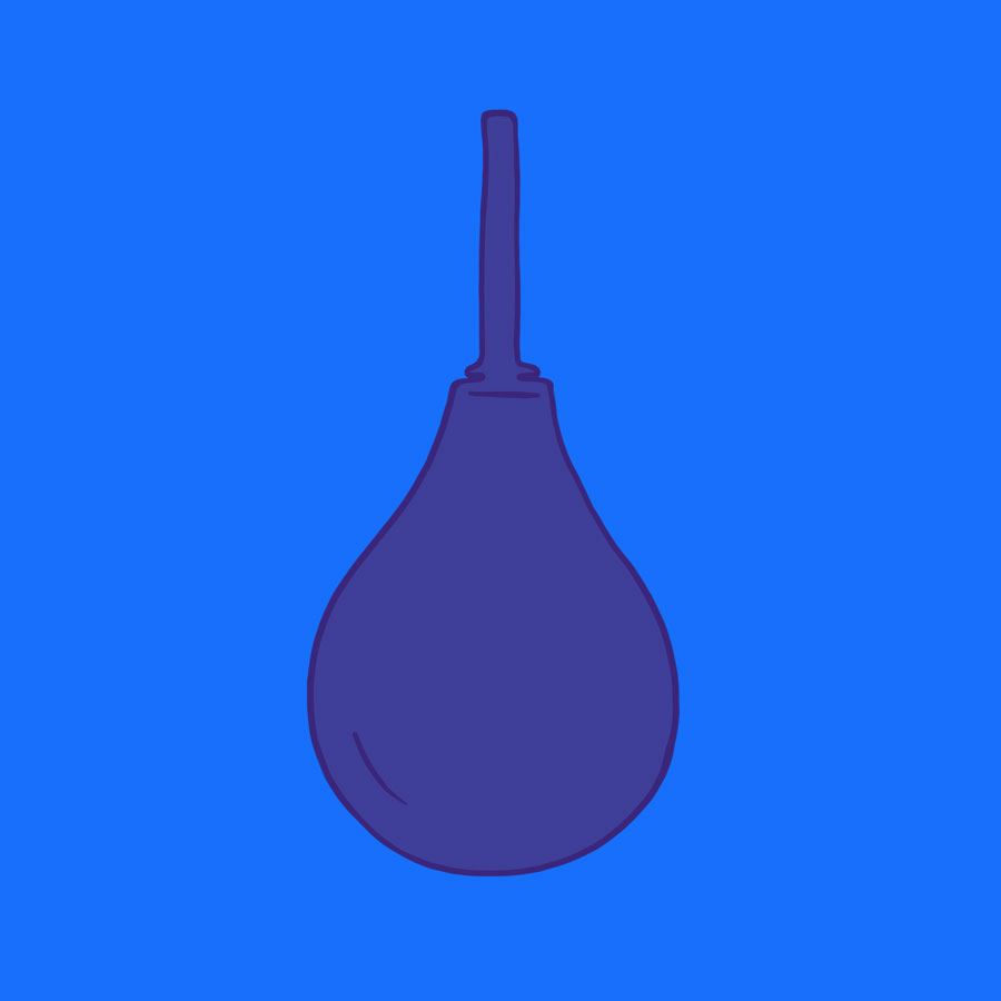 Douche using an enema bulb