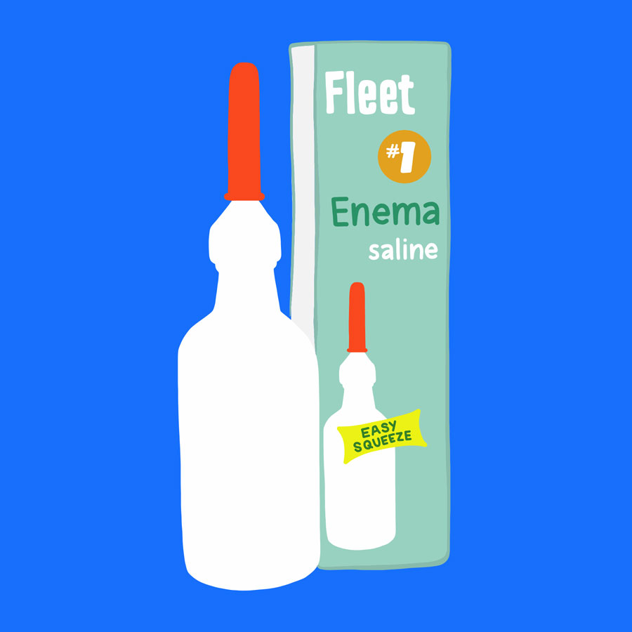 Douche using a Fleet enema