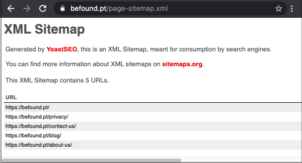 XML Sitemap file