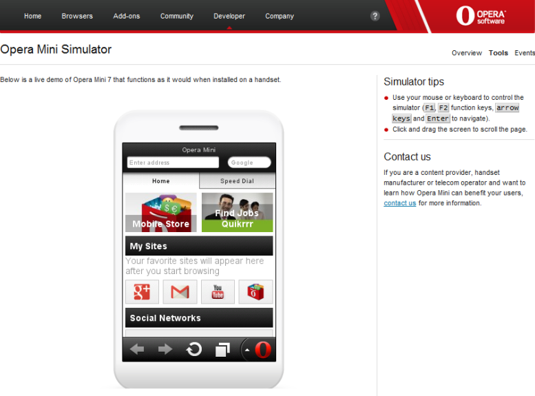Opera Mini Simulator