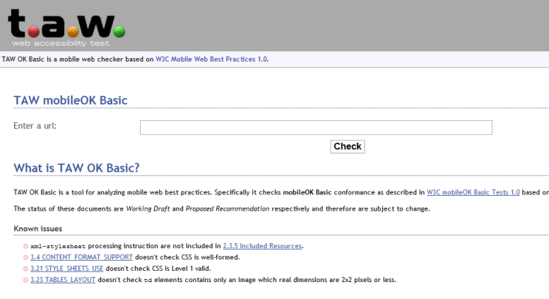 t.a.w Web Accessibility Test