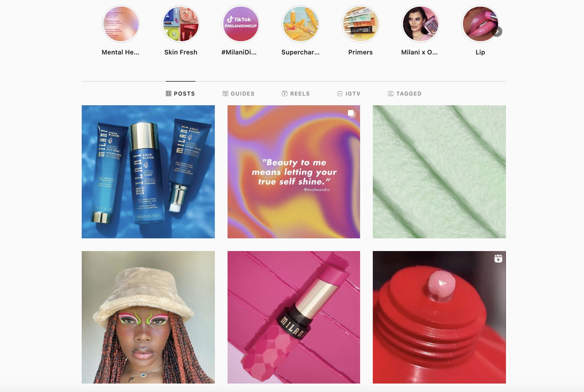 milani instagram feed