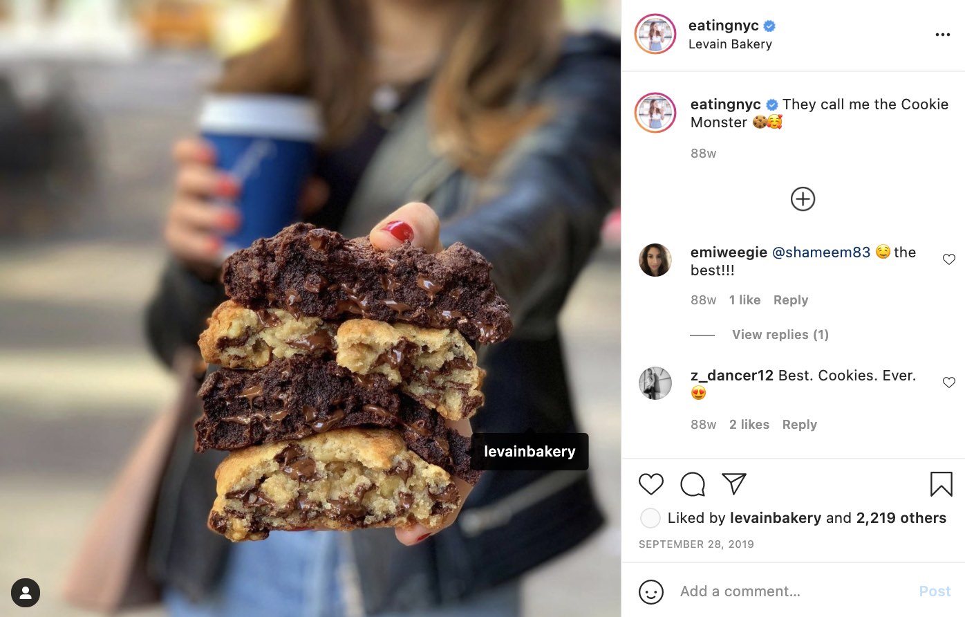 Customer Instagram pic of cookies