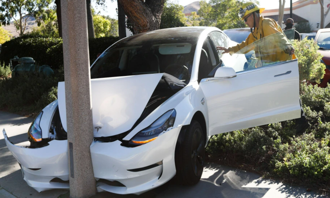 Tesla Car Crashed