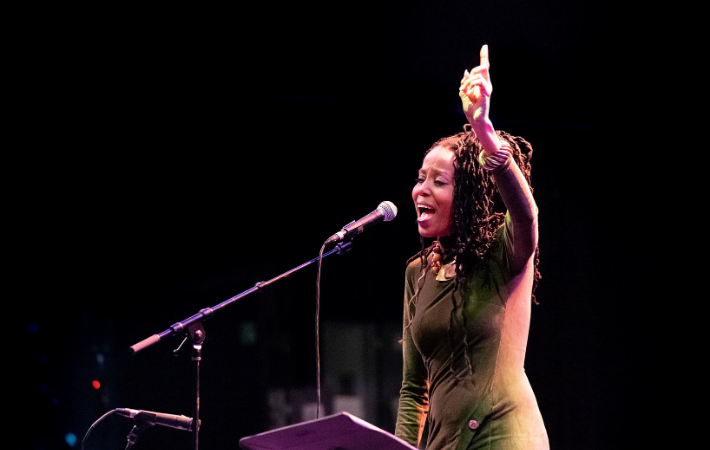 Toni Hickman performs at ReelMusic in 2020