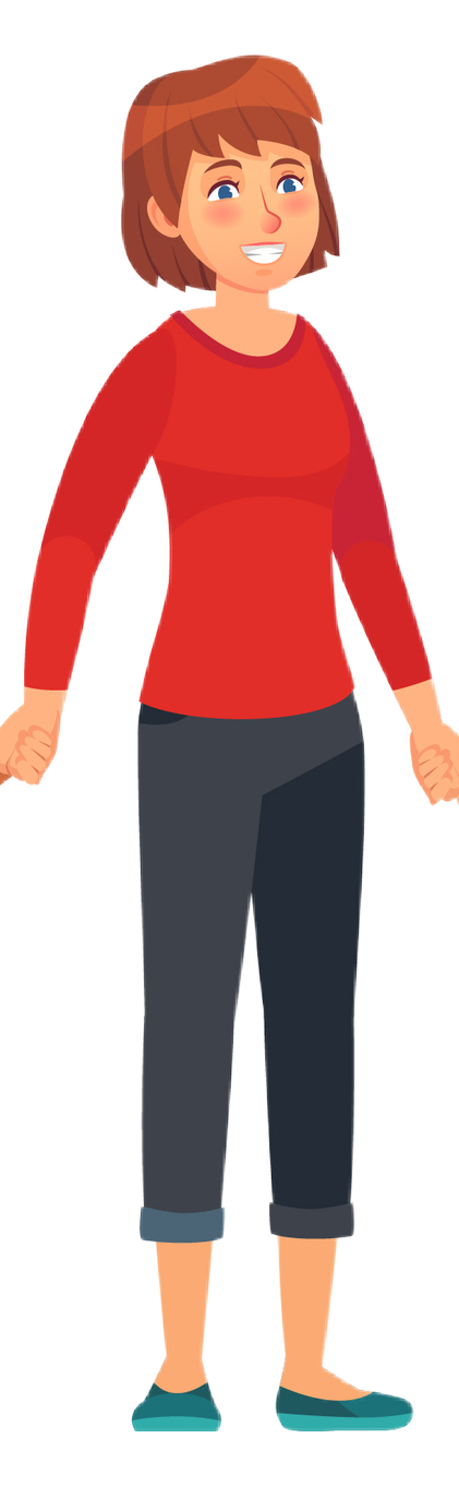 Animated lady representing a single person.