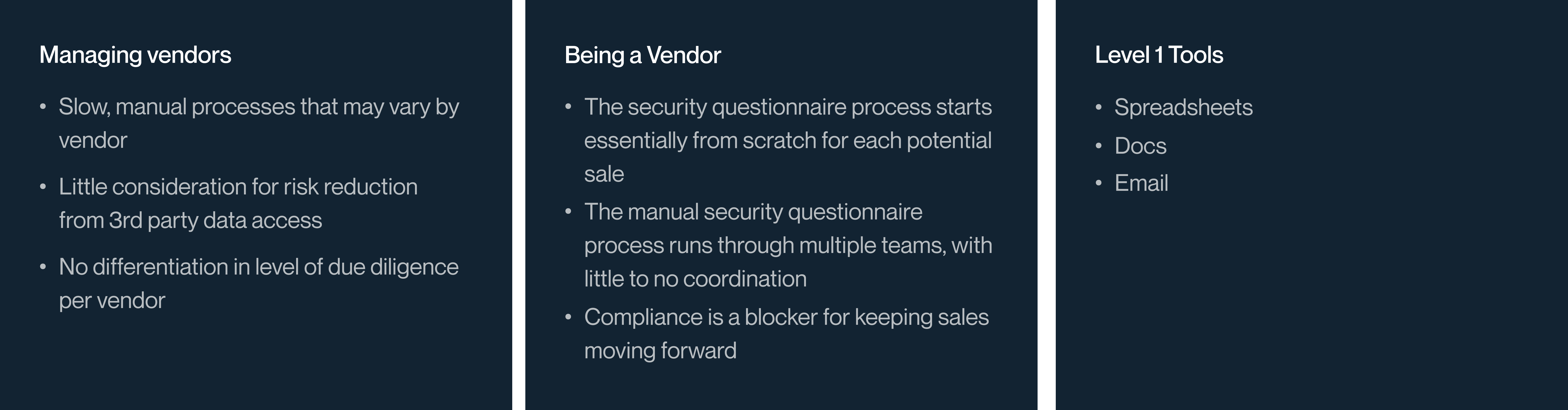 Vendor Management at Level 1