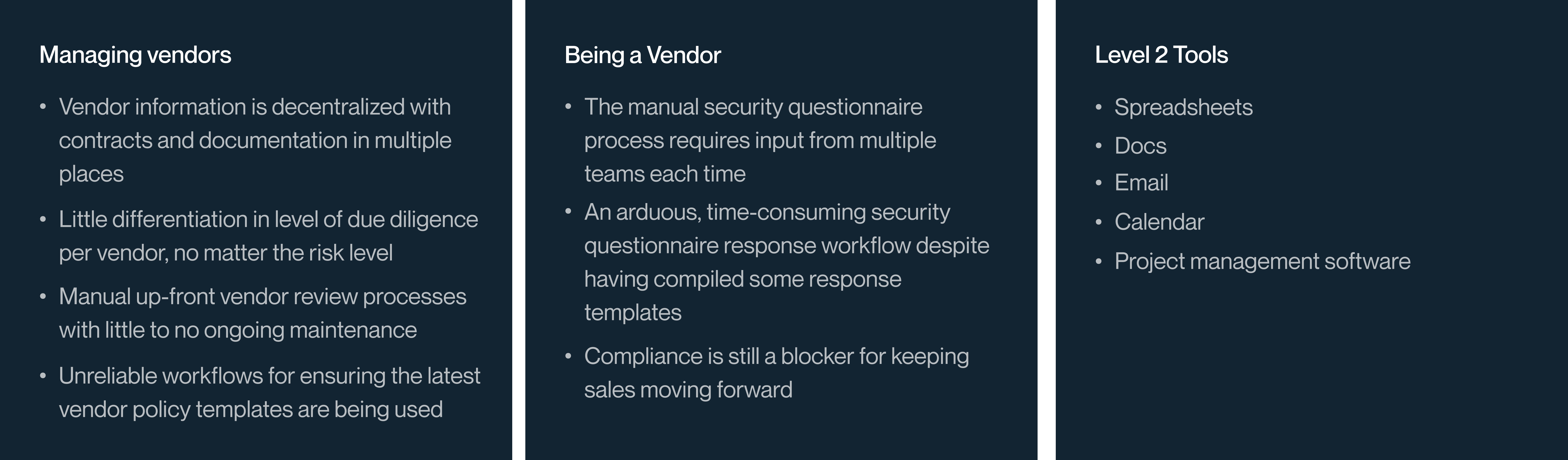 Vendor Management at Level 2