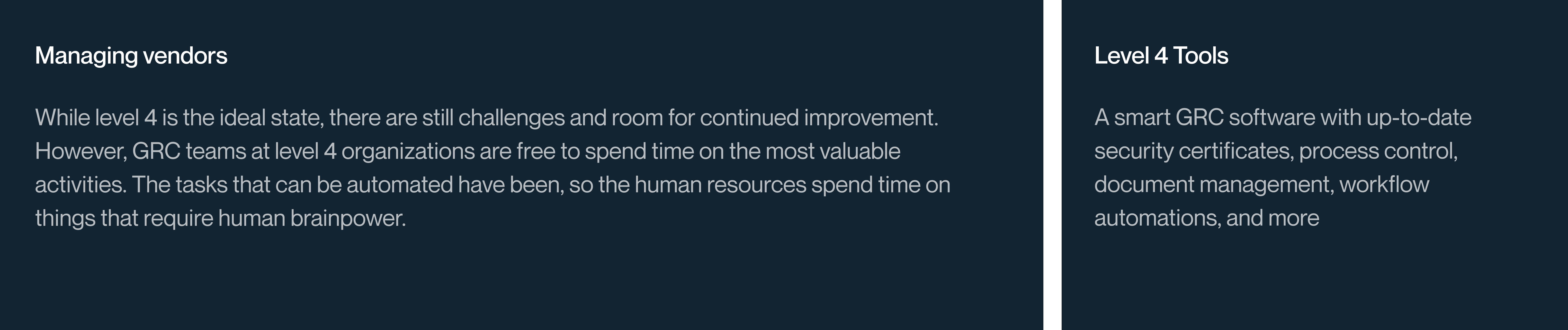 Vendor Management at level 4