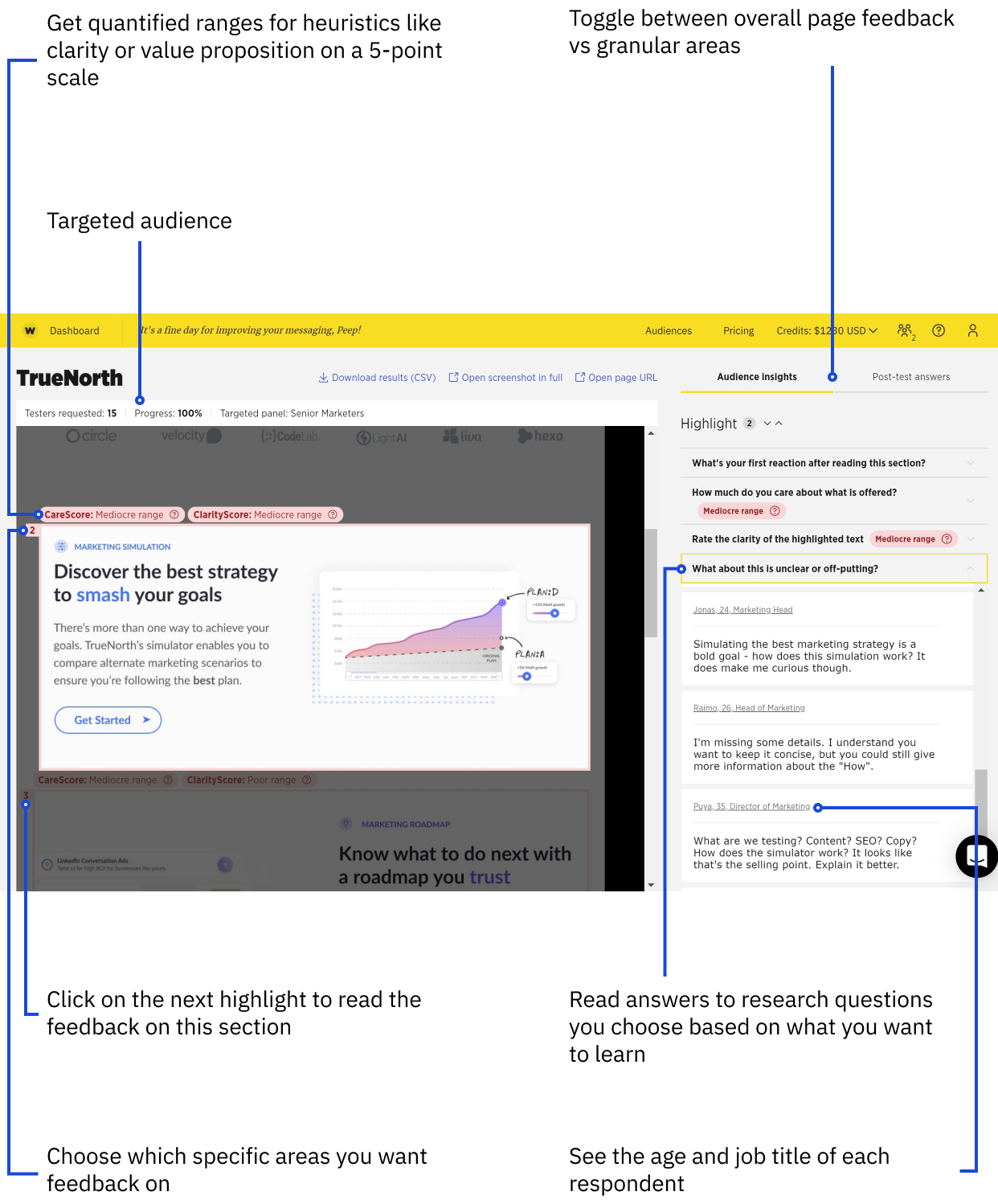 Wynter messaging test results