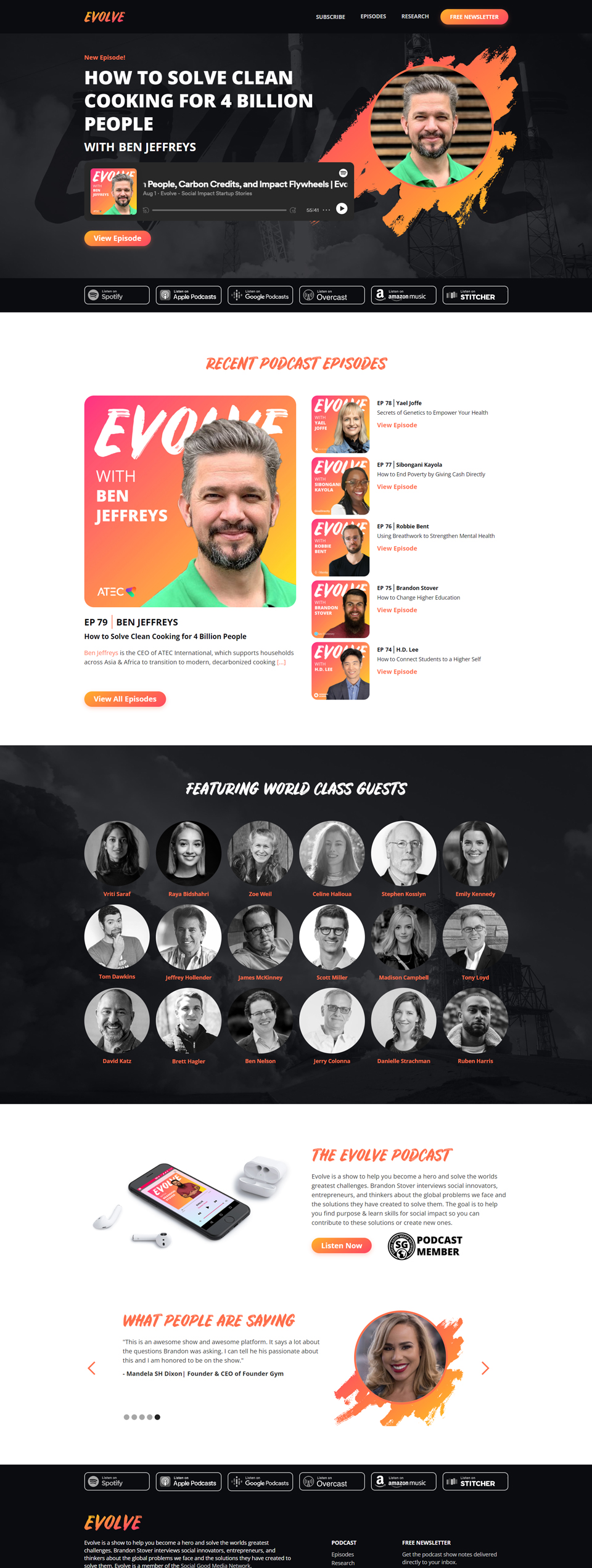 Evolve website showcase