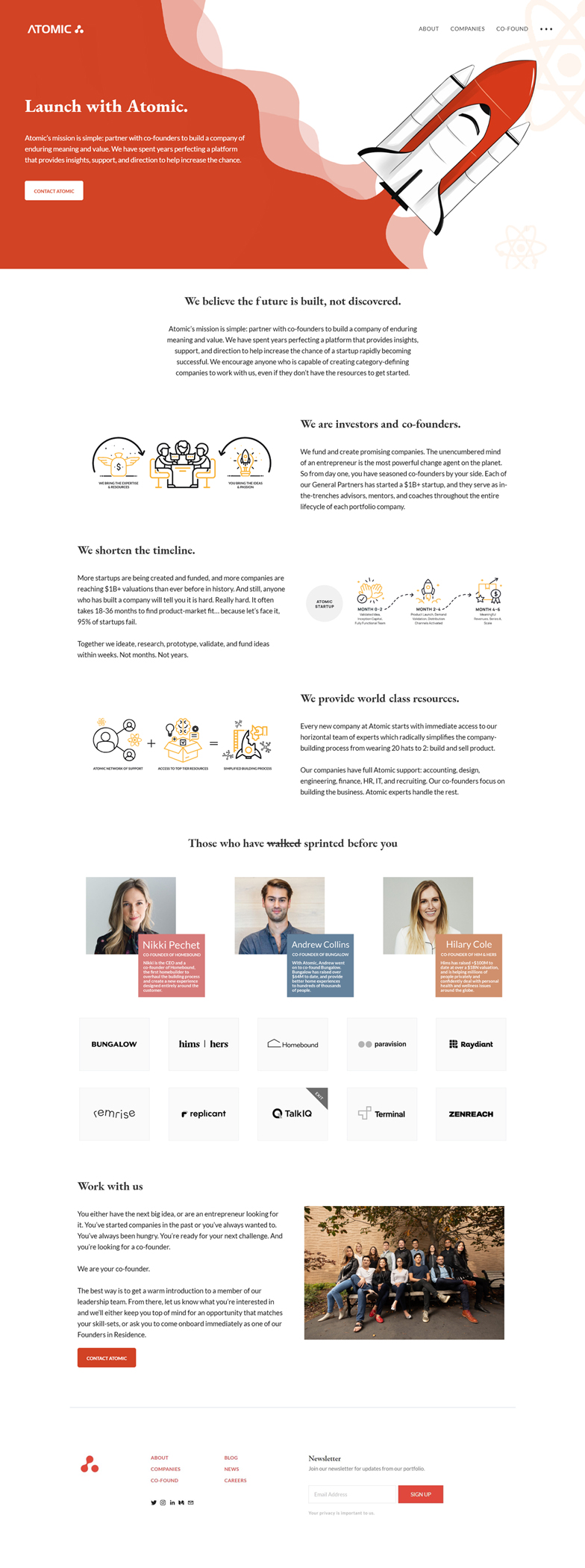 Atomic website showcase