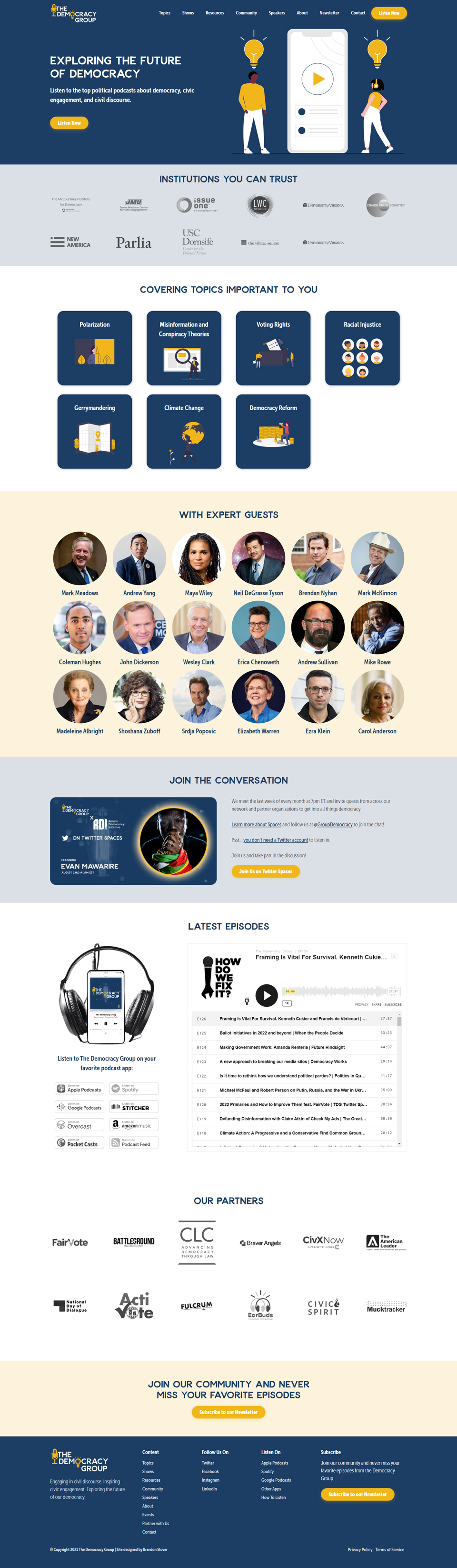 The Democracy Group website showcase