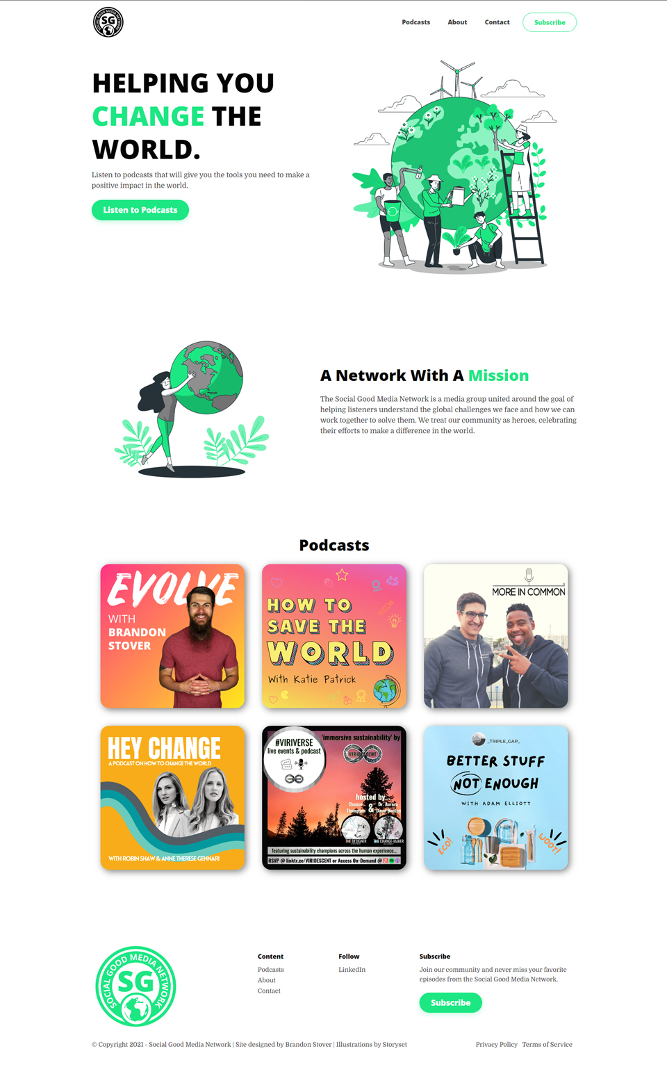 Social Good Media Network website showcase