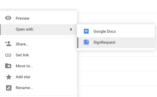 SignRequest add-on for Google Drive