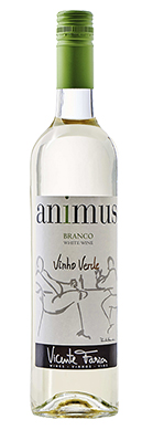 Bottle of Animus Branco wine bottle front view