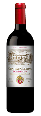 Chateau Cleyrac Bordeaux wine bottle front view with wine label shown