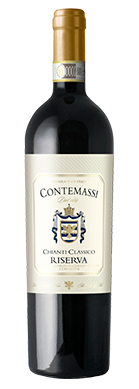 Contemassi Chianti Classico wine bottle with label front and capsule