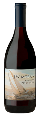 Front view of wine bottle and label for J.W. Morris Pinot Noir