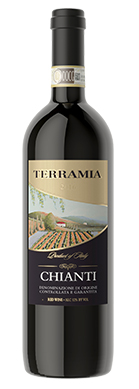 Terramia wine brand Chianit wine bottle front view